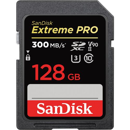 SanDisk Extreme PRO 128GB UHS-II SDXC Memory Card V90 (300MB/s)